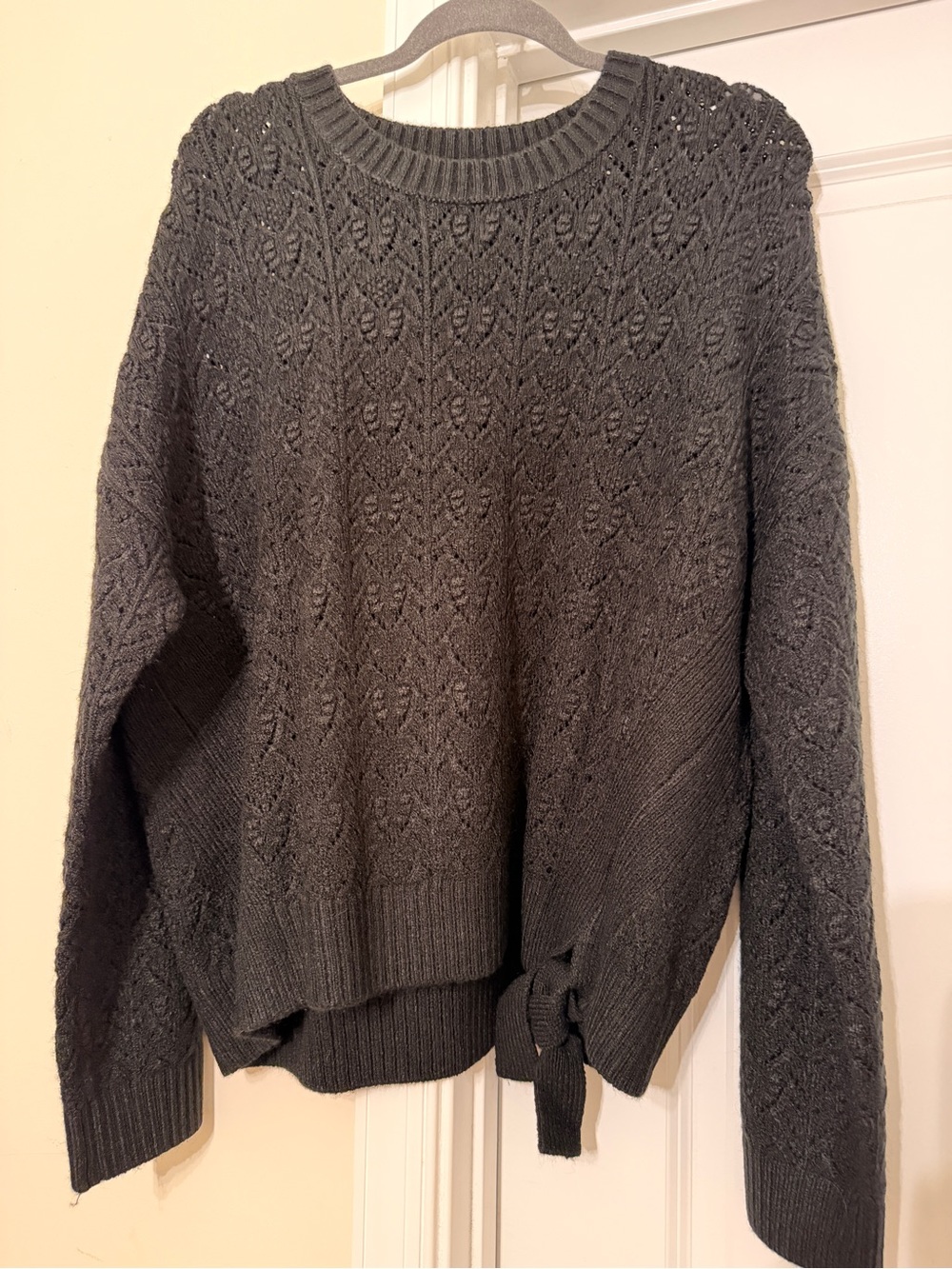 LOFT Knit Crewneck Sweater with Side Knot